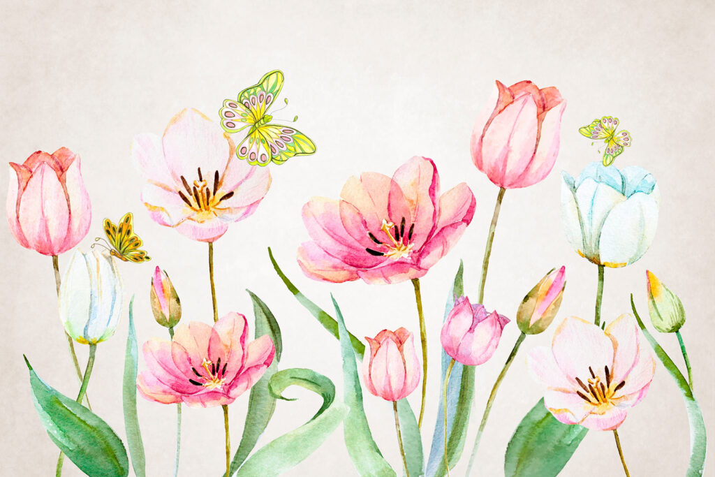 Peinture de fleurs et de papillons u24484p 1024x683 - Peinture de fleurs et de papillons - tegory