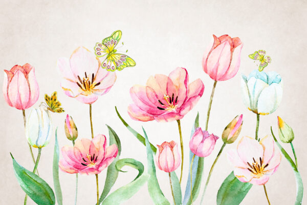 Peinture de fleurs et de papillons u24484p 600x400 - Peinture de fleurs et de papillons - tegory