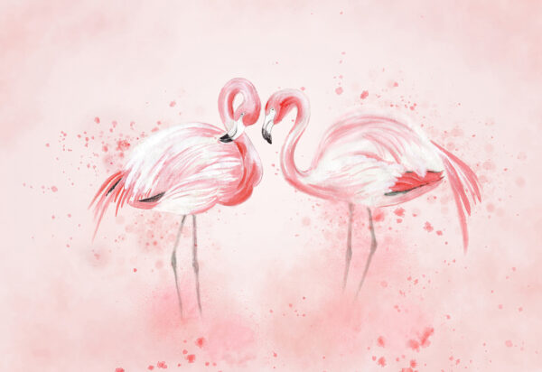 Deux flamants roses se tenant l'un à côté de l'autre Deux flamants roses se tenant l'un à côté de l'autre