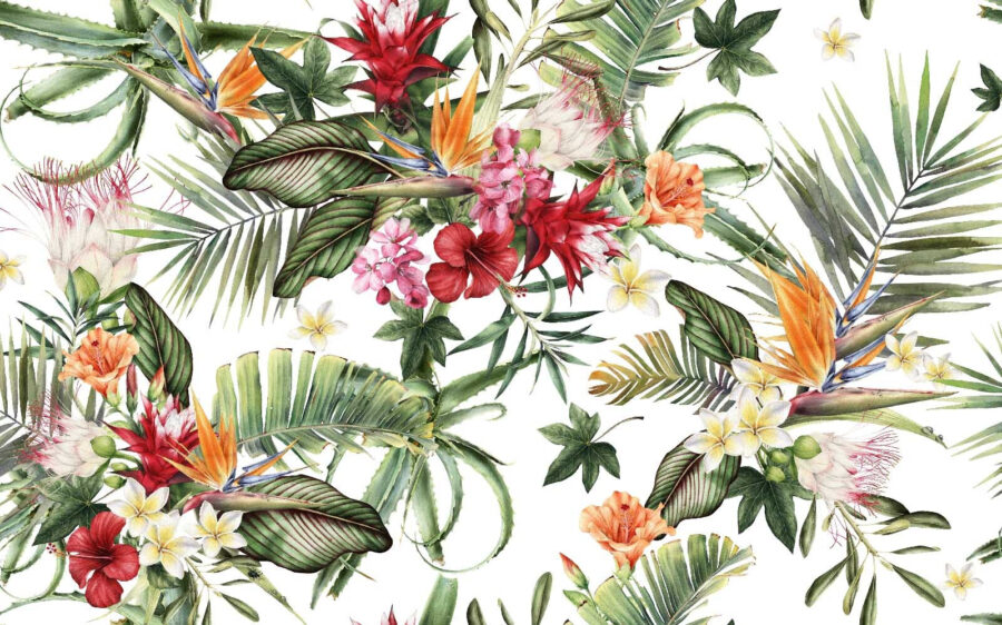 Motif de fleurs et de feuilles