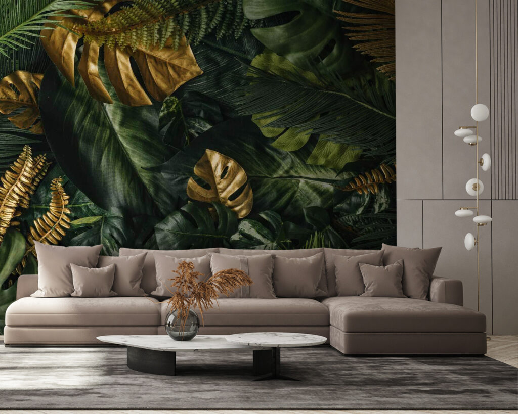 Lush leaves with metallic hues