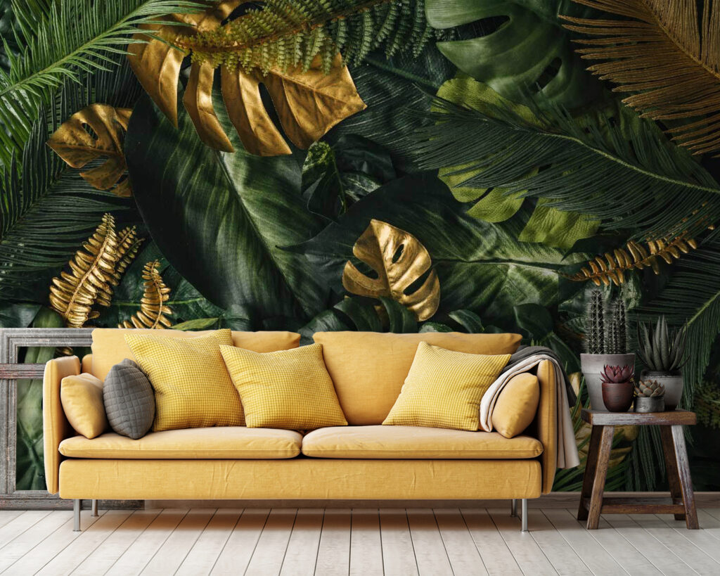 Lush leaves with metallic hues