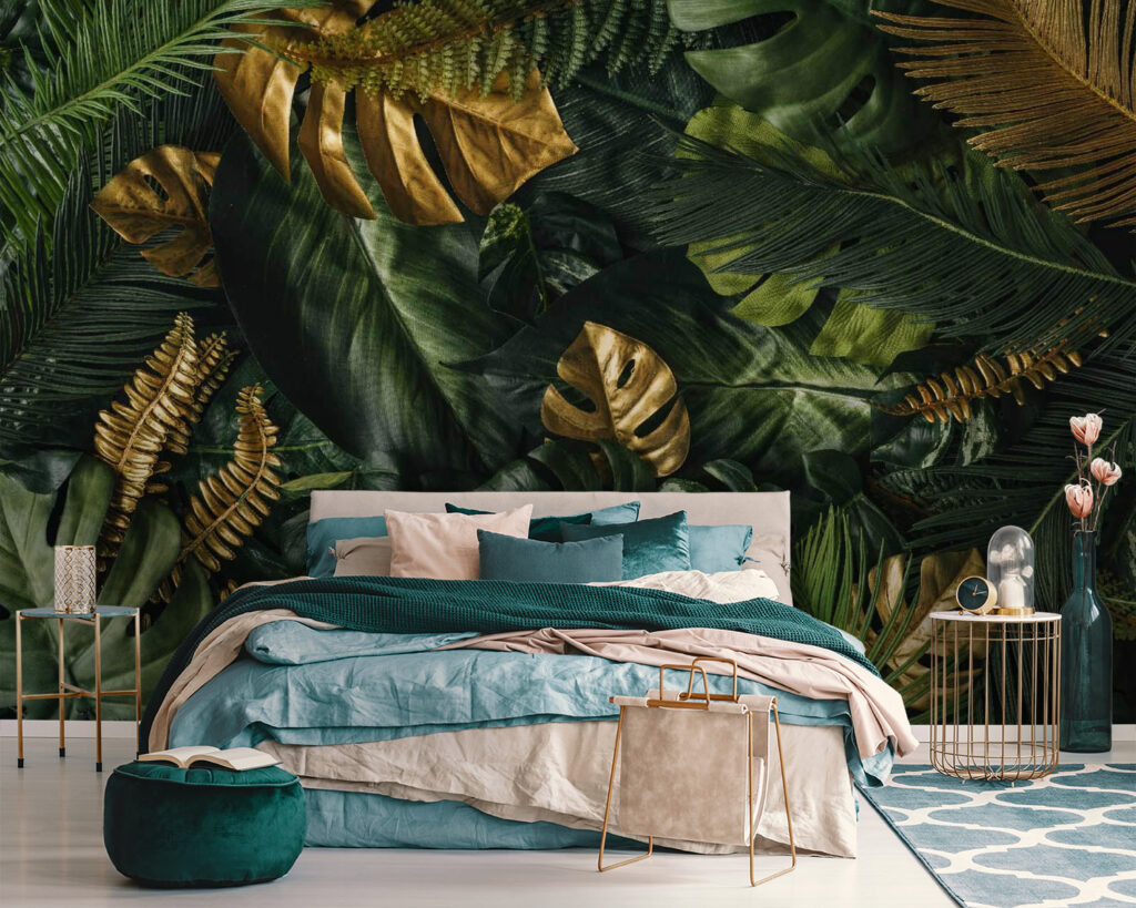 Lush leaves with metallic hues