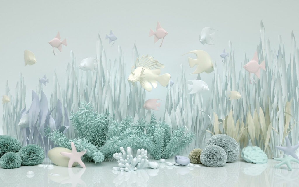 Vie marine avec poissons et plantes Vie marine avec poissons et plantes