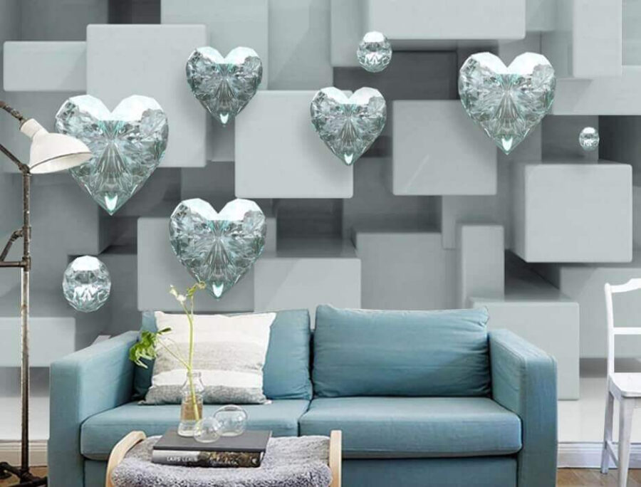 Groupe de diamants sur un mur