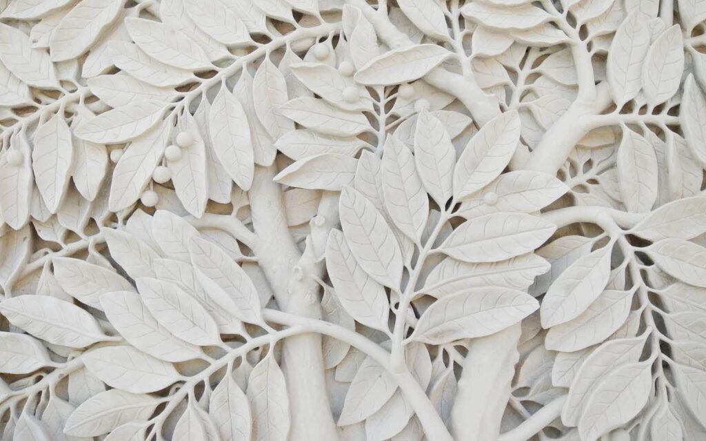 Arbre blanc avec feuilles et baies Arbre blanc avec feuilles et baies
