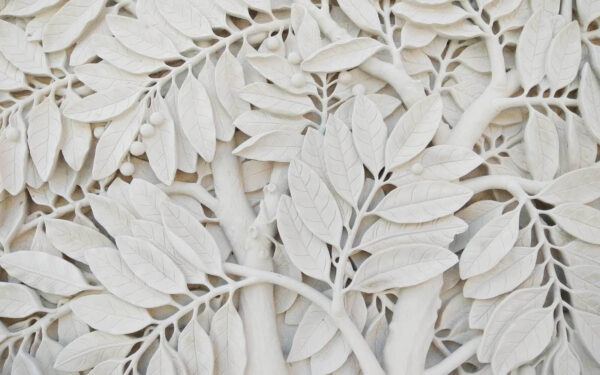 Arbre blanc avec feuilles et baies Arbre blanc avec feuilles et baies