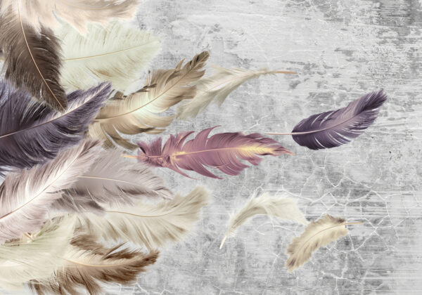 Groupe de plumes en vol Groupe de plumes en vol