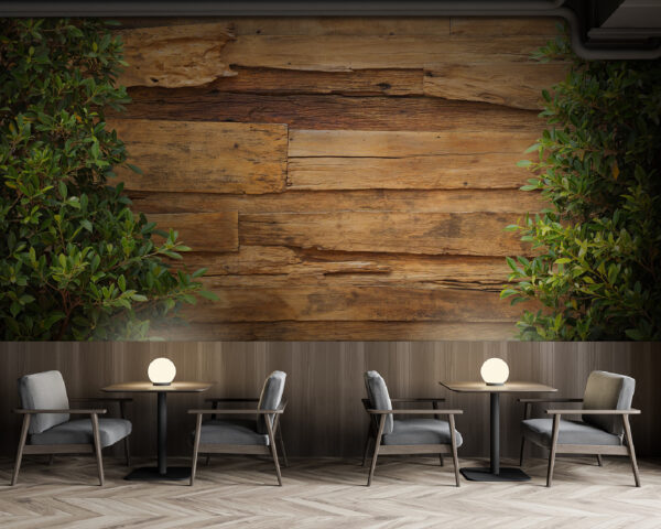 Arbre à côté d'un mur en bois Arbre à côté d'un mur en bois