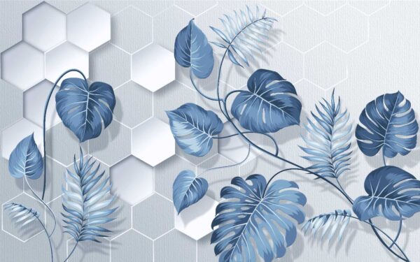 Feuilles bleues sur fond blanc u21004p 600x375 - Feuilles bleues sur fond blanc - tegory