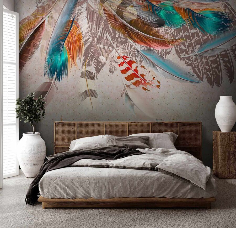 Groupe de plumes colorées