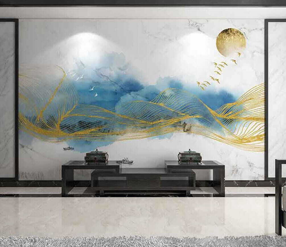 Peinture de vagues et d'oiseaux u18942pih1m - Peinture de vagues et d'oiseaux - tegory
