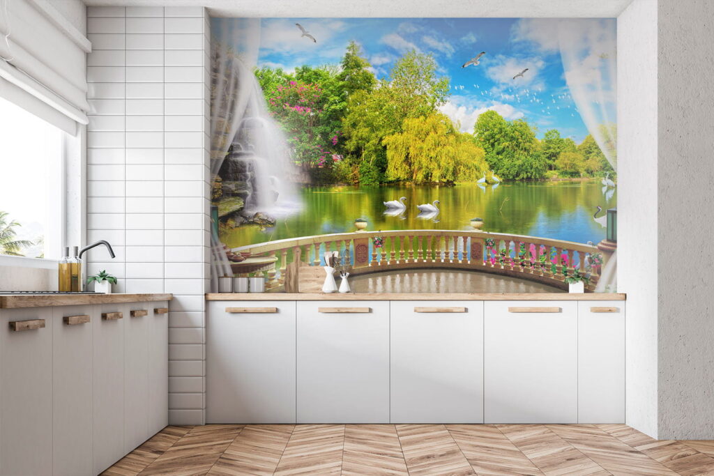 Vue d'un étang avec des oiseaux et des arbres u18753pik2 1024x683 - Vue d'un étang avec des oiseaux et des arbres - tegory