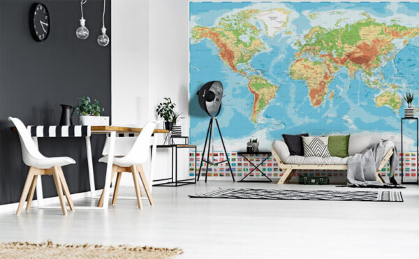 Carte du monde avec différents drapeaux Carte du monde avec différents drapeaux