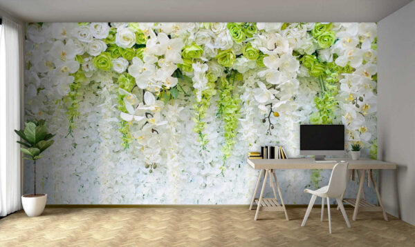 Mur de fleurs et de vignes Mur de fleurs et de vignes