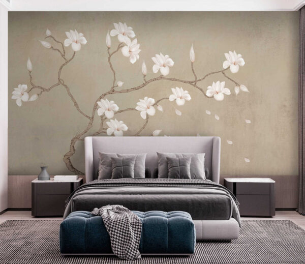 Fleurs blanches sur une branche Fleurs blanches sur une branche
