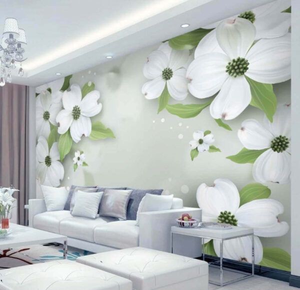 Fleurs blanches avec feuilles vertes Fleurs blanches avec feuilles vertes