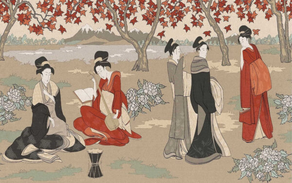 Groupe de femmes en vêtements traditionnels japonais Groupe de femmes en vêtements traditionnels japonais