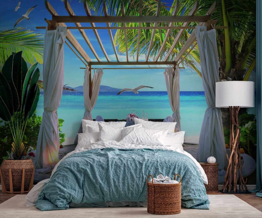 Table dressée sur une plage