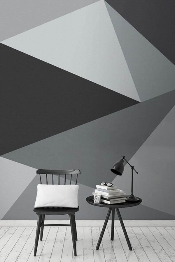 Motif triangulaire gris et blanc Papier peint Motif triangulaire gris et blanc