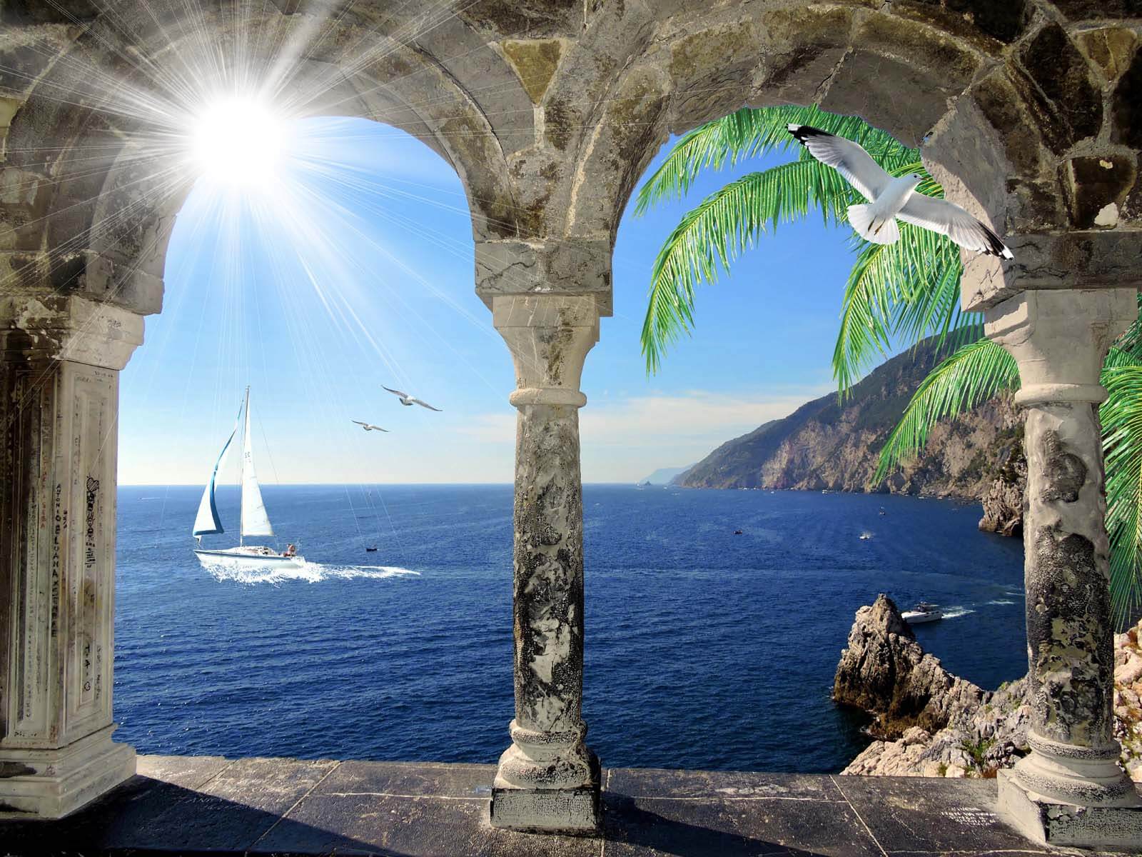 u12665p - Vue sur l'océan depuis une arche en pierre - tegory