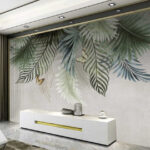 Papier peint Groupe de papillons sur des feuilles