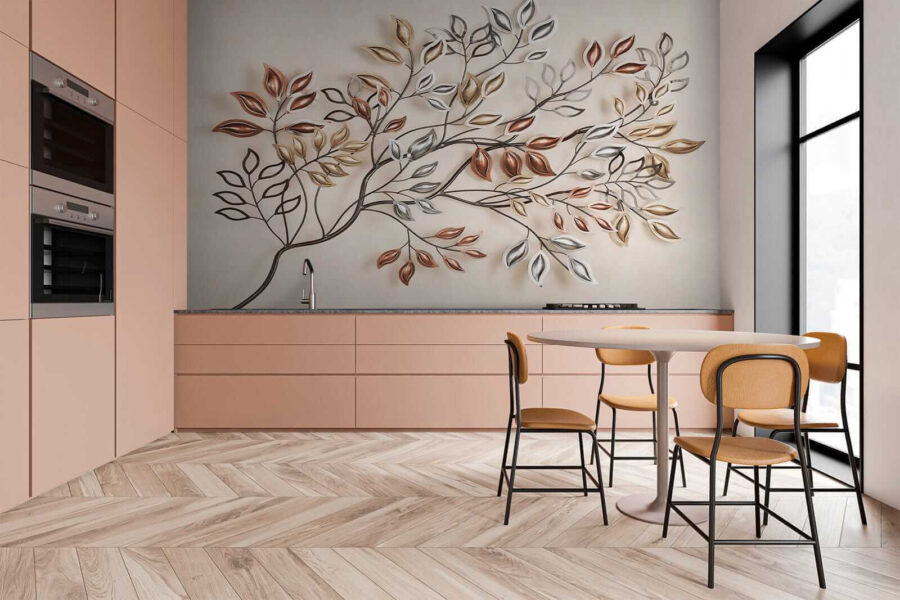 Arbre en métal avec feuilles Arbre en métal avec feuilles