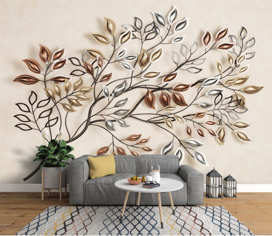Arbre en métal avec feuilles Arbre en métal avec feuilles