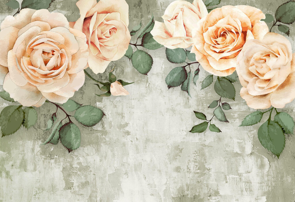 Groupe de roses avec feuilles Groupe de roses avec feuilles