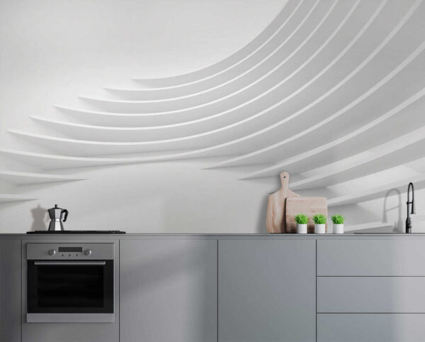 Pièce blanche aux lignes courbes Pièce blanche aux lignes courbes