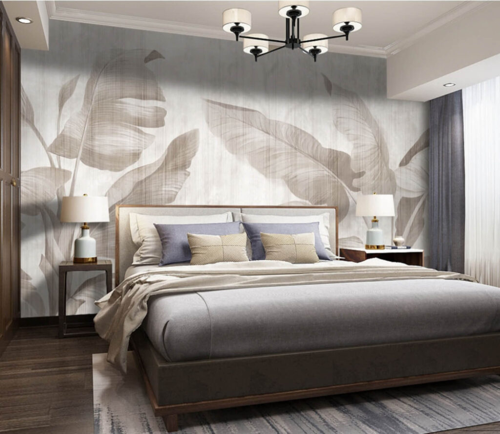 Elegant botanical leaf design in neutral tones