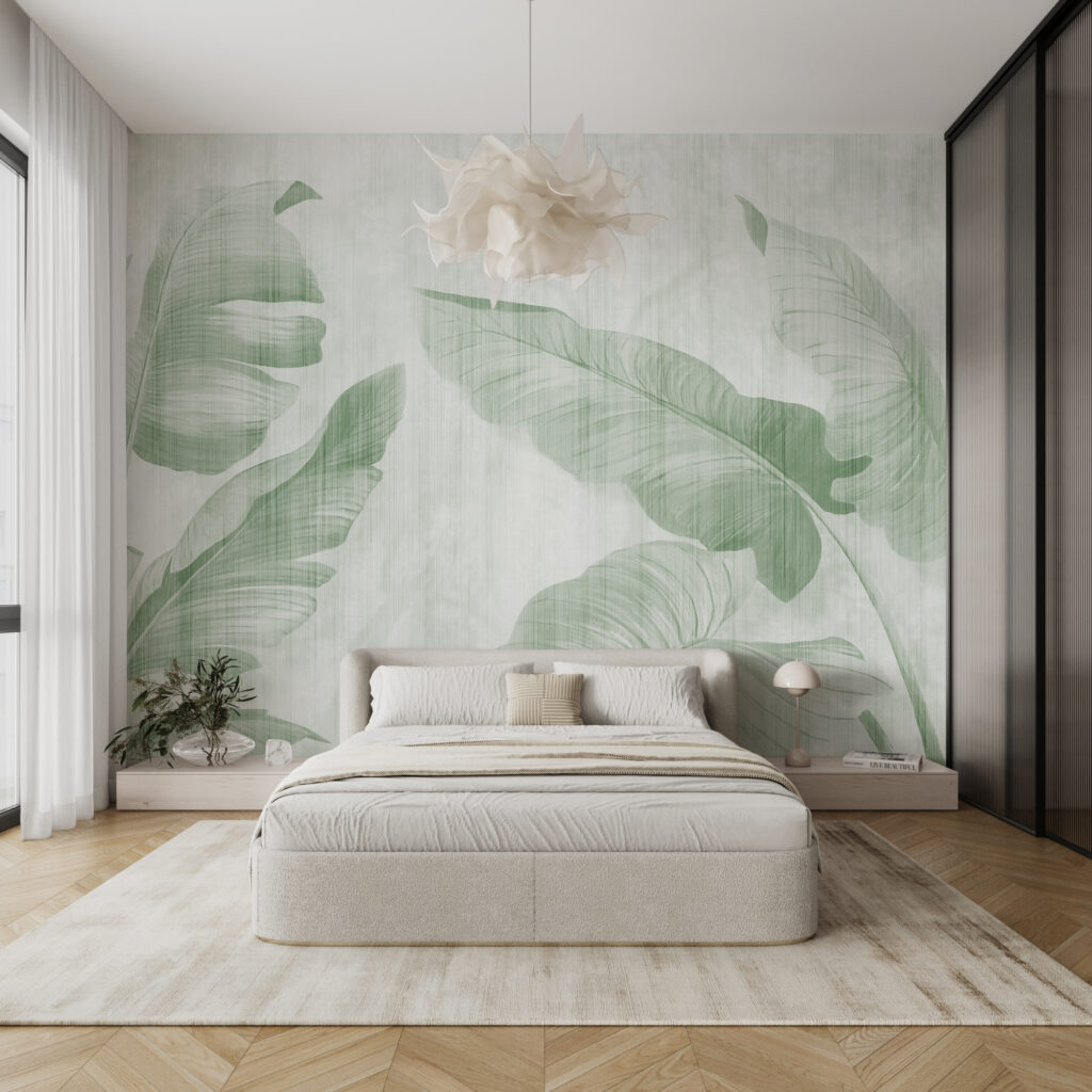 Lush leaves in soft green hues