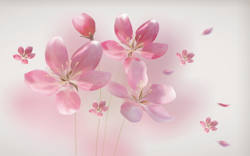 Groupe de fleurs roses Groupe de fleurs roses