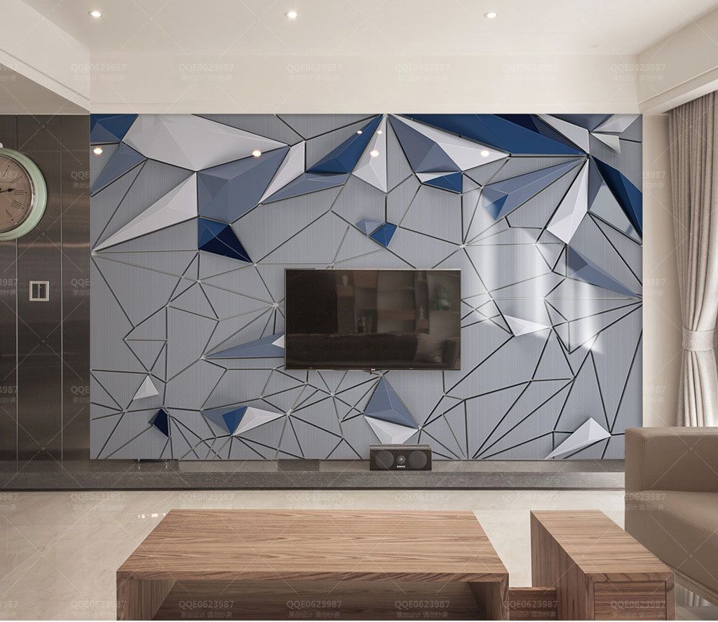 Formes triangulaires blanches et bleues u01711pig1m - Formes triangulaires blanches et bleues - tegory