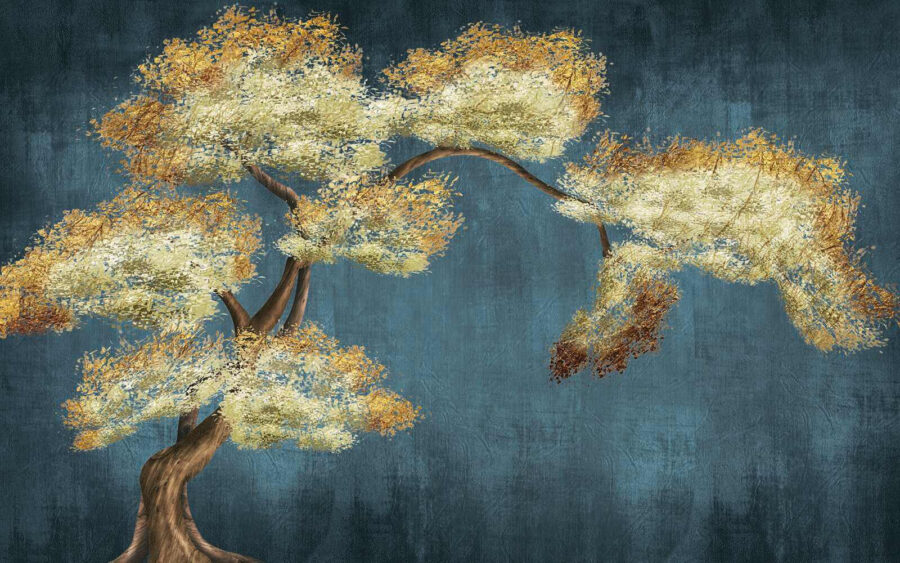 Arbre aux feuilles jaunes et blanches