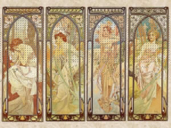 Groupe de femmes dans le style art nouveau Groupe de femmes dans le style art nouveau