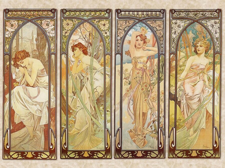 Groupe de femmes dans le style art nouveau