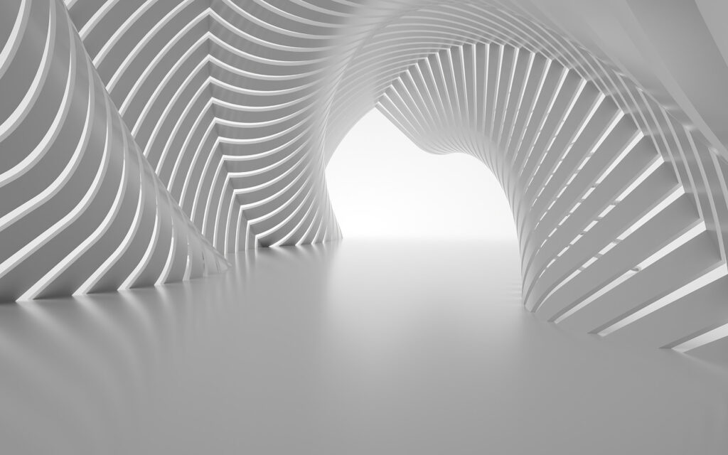 Tunnel blanc aux lignes courbes Tunnel blanc aux lignes courbes