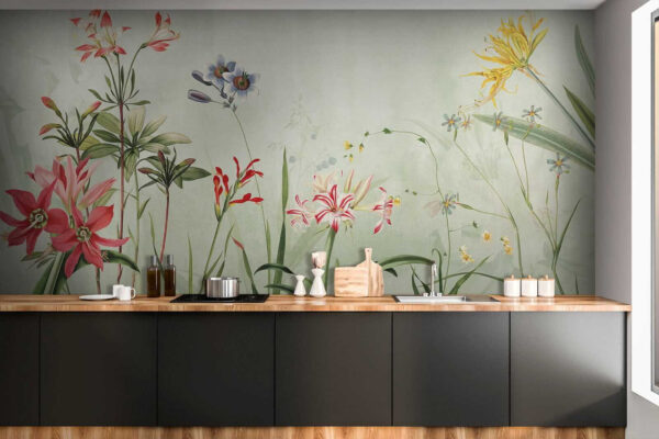 Des fleurs vibrantes dans des teintes vertes douces. Des fleurs vibrantes dans des teintes vertes douces.