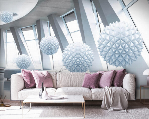 Boules blanches au plafond Boules blanches au plafond