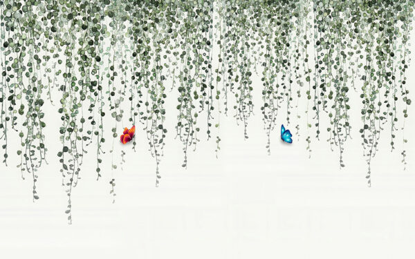 Papillon et vignes avec feuilles Papillon et vignes avec feuilles