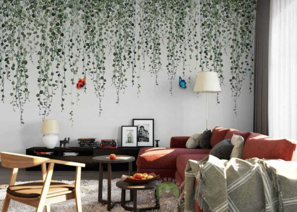 Papillon et vignes avec feuilles Papillon et vignes avec feuilles