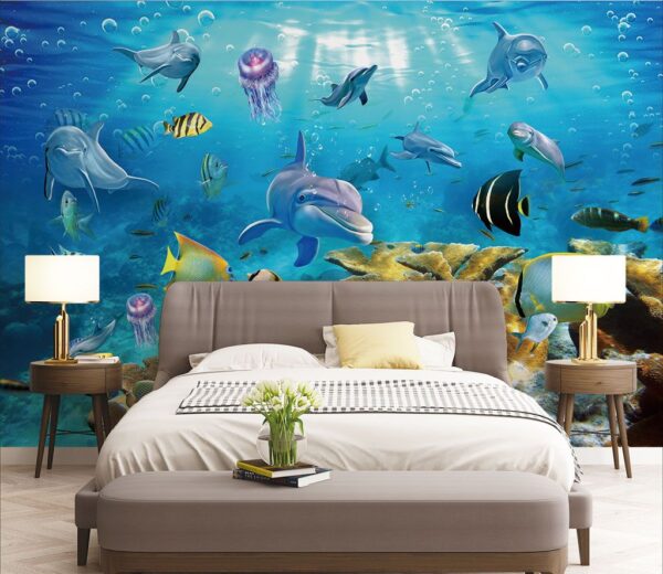 Groupe de poissons nageant dans l'eau Groupe de poissons nageant dans l'eau