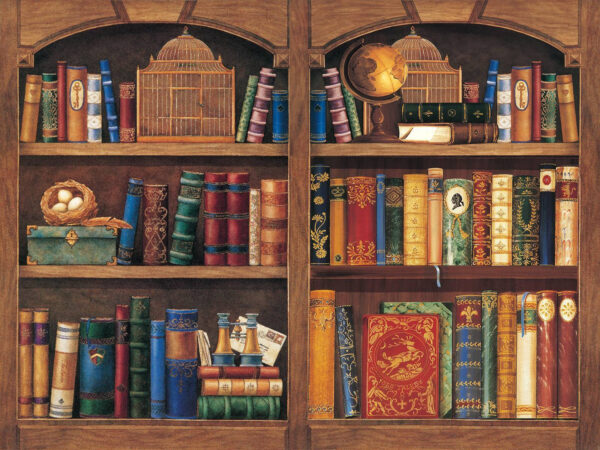 Une étagère remplie de livres Une étagère remplie de livres