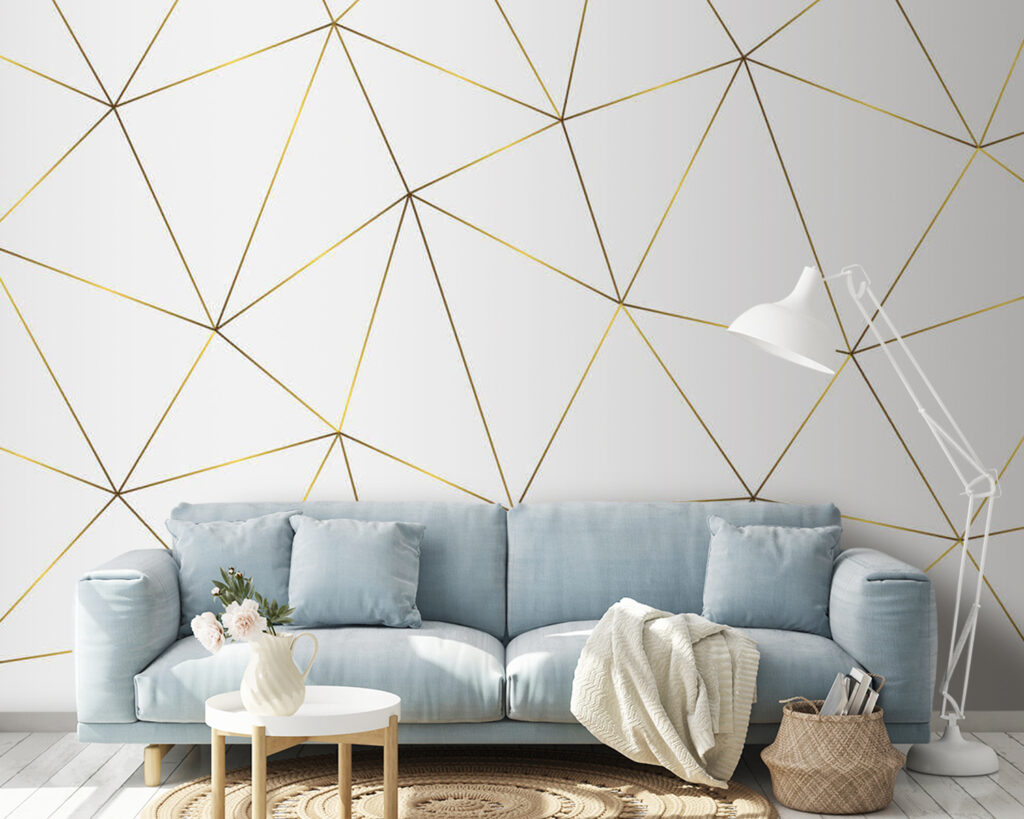 Yellow lines forming endless triangles Yellow lines forming endless triangles