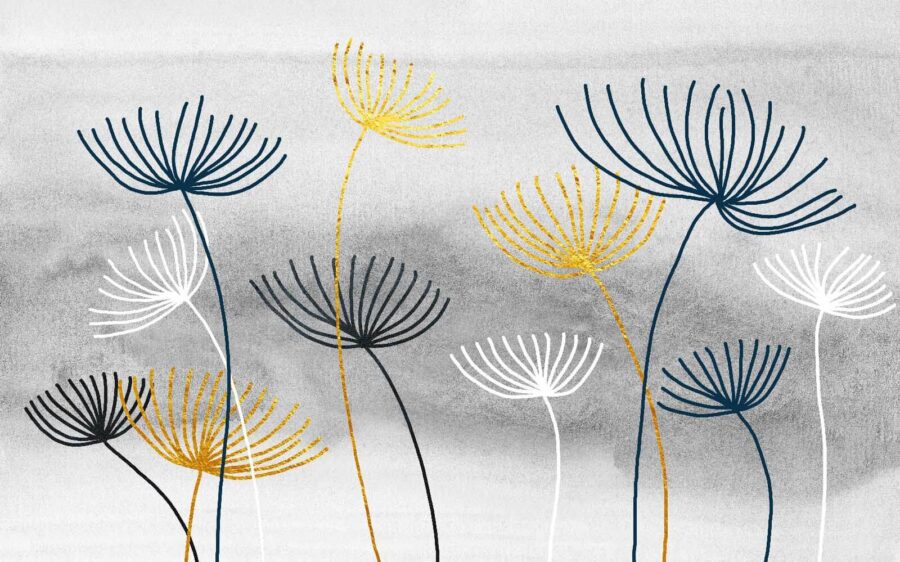 Fleurs jaunes et bleues