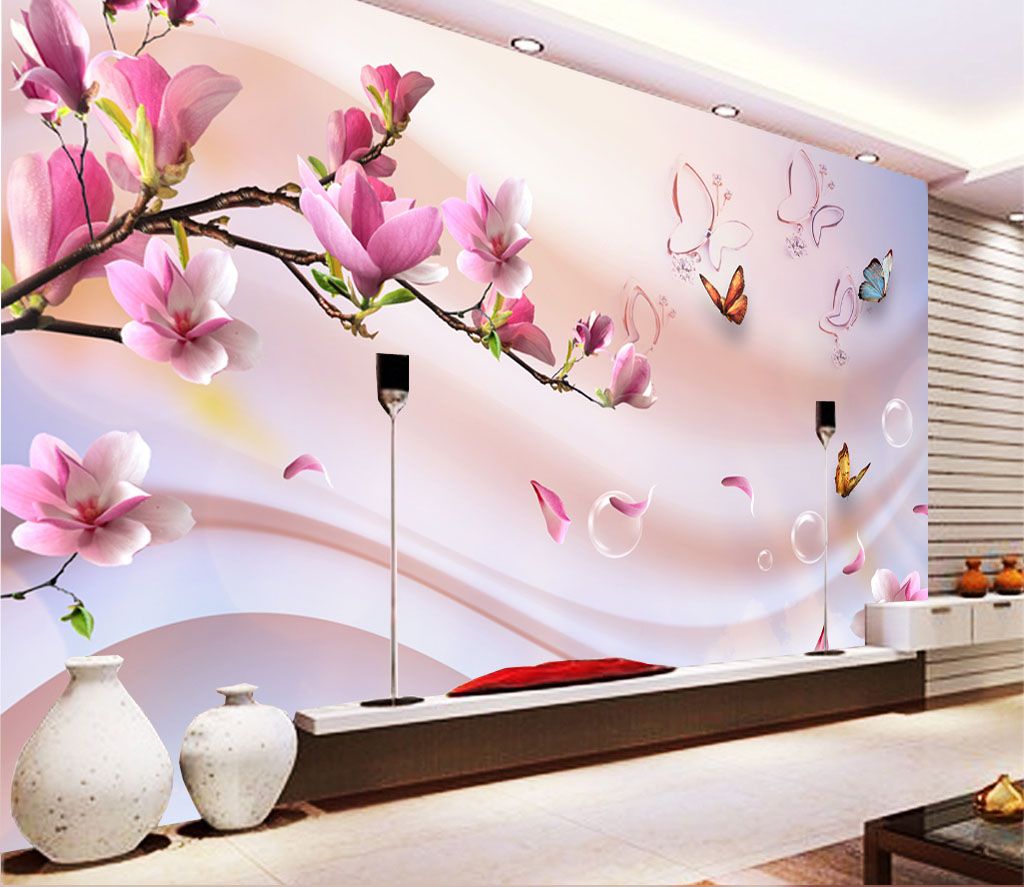 Fleurs roses et papillons u03285pig1m - Fleurs roses et papillons - tegory