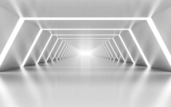 Une pièce blanche avec des lumières Une pièce blanche avec des lumières