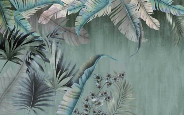 Feuilles tropicales luxuriantes dans des teintes douces Feuilles tropicales luxuriantes dans des teintes douces