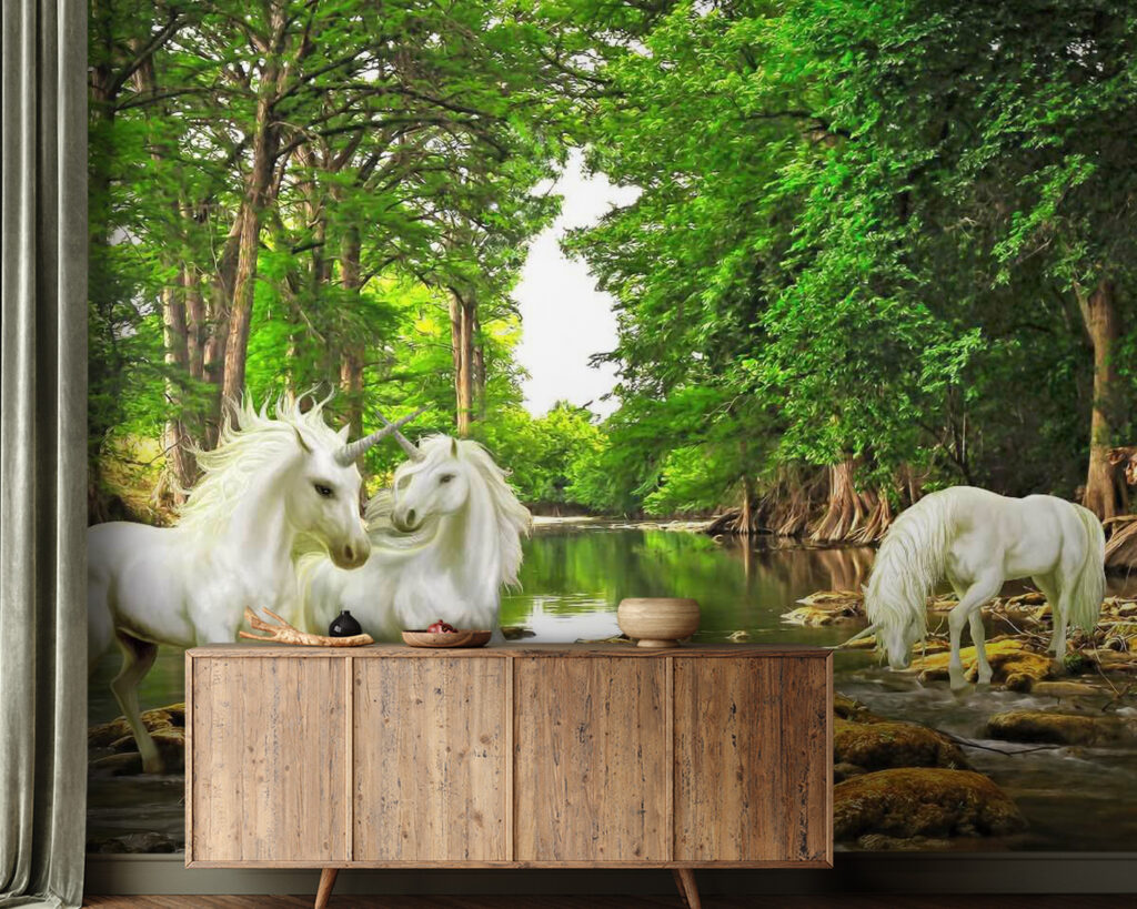 u05099pig21 1024x819 - Groupe de licornes blanches dans une rivière - tegory